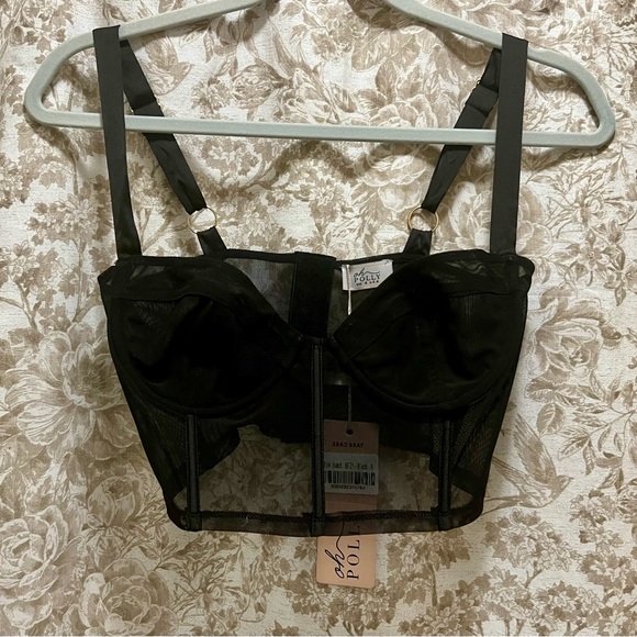 Oh Polly Black Sheer Bustier BNWT! - Picture 2 of 16